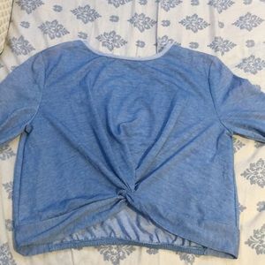 Blue long sleeve crop top